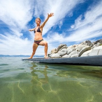 Stand-up paddleboarding is one of North Lake Tahoe's human-powered sports.